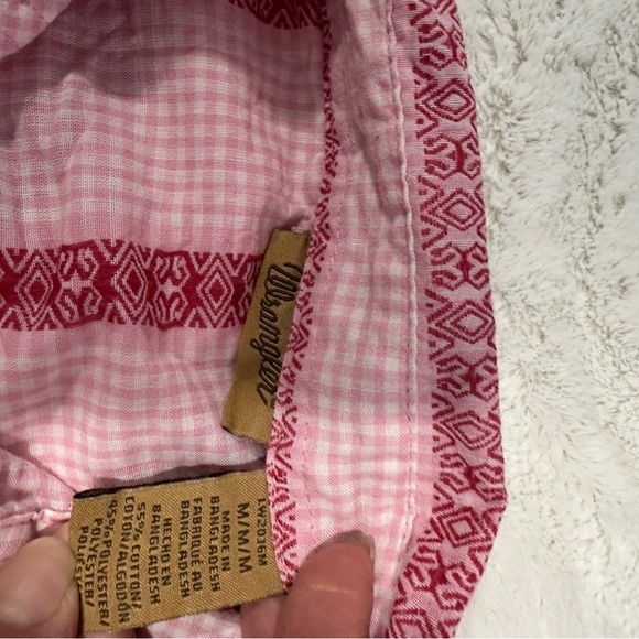 Wrangler Size M pink and White Striped Casual Button-Up Shirt western farmhouse - Picture 10 of 10